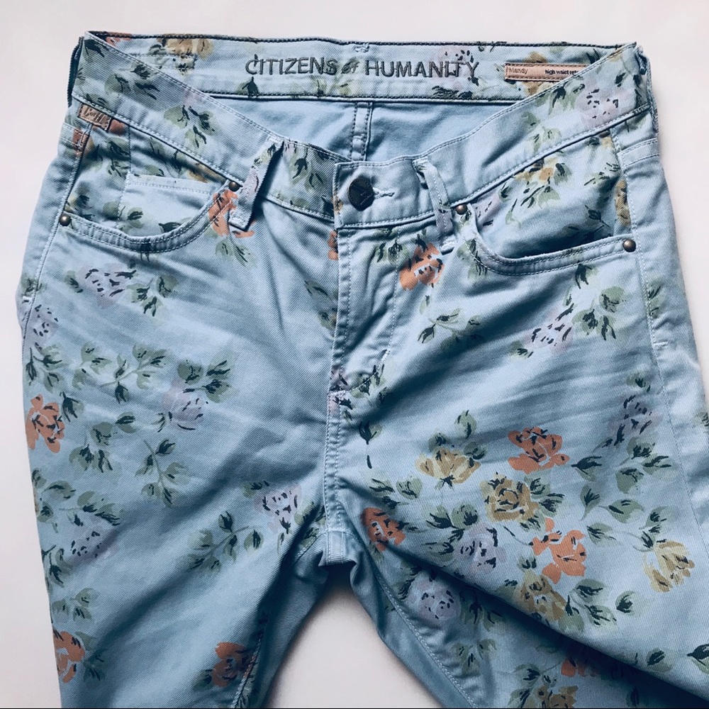 Citizens of Humanity Mandy Blue Ribbon Floral Jean